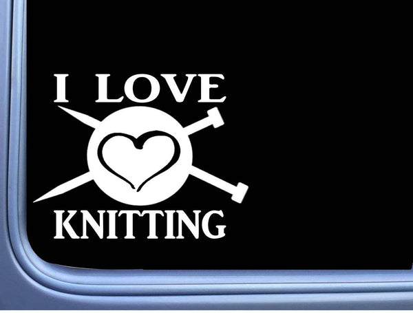 I love Knitting M361 6 inch Sticker Decal knit yarn