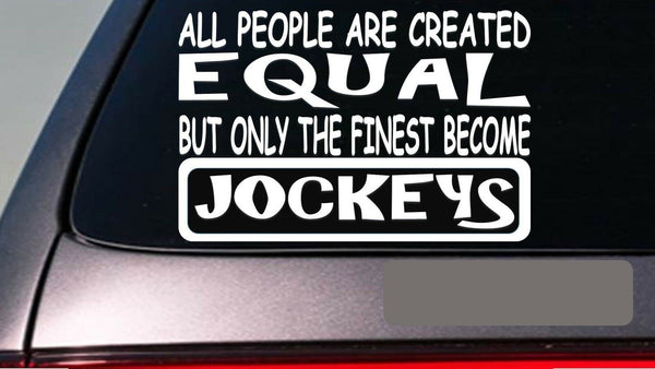 Jockeys all people equal 6" sticker *E493* decal vinyl horses horseracing saddle