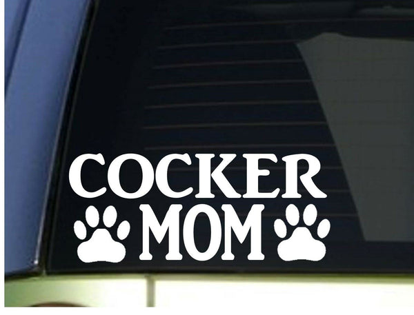 Cocker Mom sticker *H347* 8.5 inch wide vinyl spaniel leash collar