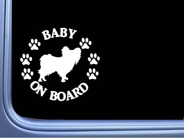 Baby on Board Papillon L510 6" Sticker dog decal