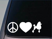 Peace love Poodle sticker *H116* 8" vinyl toy standard groomer