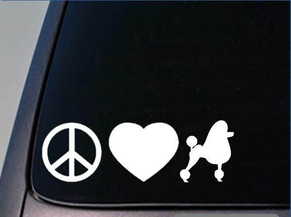 Peace love Poodle sticker *H116* 8" vinyl toy standard groomer