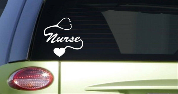 Nurse Stethoscope heart *I376* 6X6" sticker nurse uniform scrubs arnp rn lpn cna