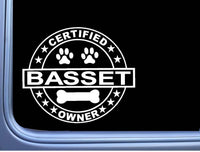 Certified Basset Hound L330 Dog Sticker 6" decal