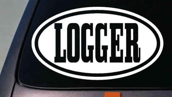 logger sticker decal chainsaw forest 6"