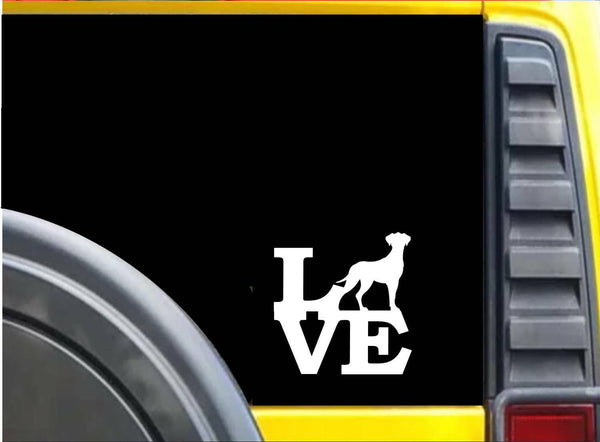 Great Dane Love K611 6 inch Sticker uncropped dog decal