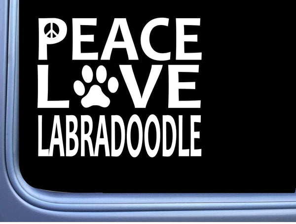 Labradoodle Peace Love L630 Dog Sticker 6" decal