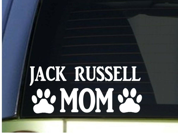 Jack Russell Mom sticker *H340* 8.5 inch wide vinyl parson jrt pudding dog