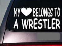 Wrestling My heart belongs Sticker *G574* 8" Vinyl ring uniform headgear pads