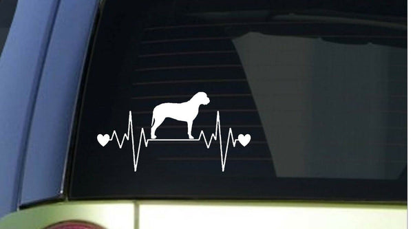 Bullmastiff heartbeat lifeline *I188* 8" wide Sticker decal