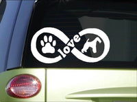 Fox Terrier Infinity sticker *H387* 4 x 8.5  inch vinyl dog love decal