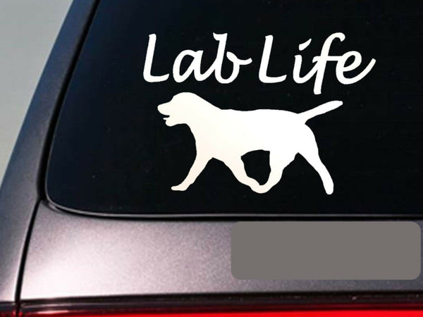 Lab life 6" sticker *E751* labrador retriever decal vinyl black lab duck hunting