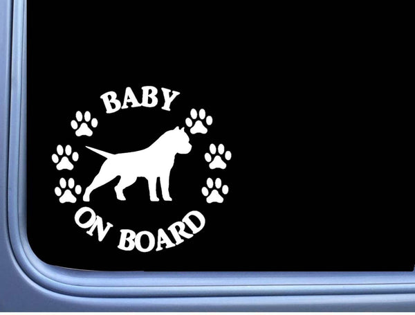 Baby on Board American Bully Cropped L473 6" pitbull Sticker decal