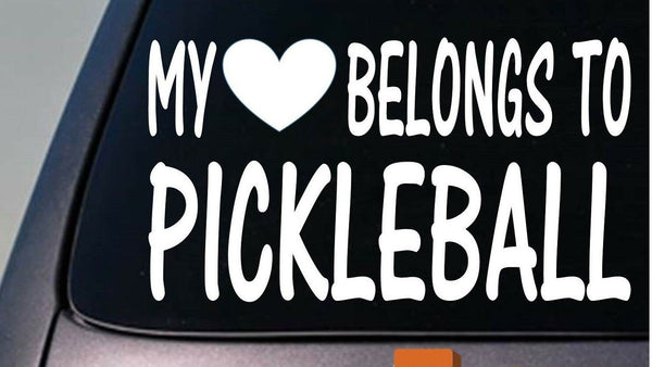 My heart belongs to pickleball sticker decal *D859*