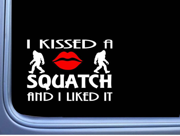Squatch Kissed L937 8" Bigfoot window decal sticker