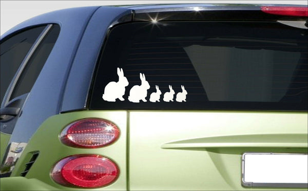 Rabbit family (8.5"X3.6") sticker *E983* decal cute laptop bunny