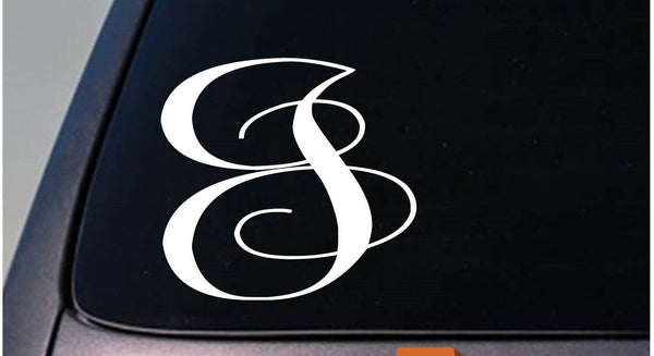 LETTER J 6" monogram sticker decal truck car window teach craft initials *D781*