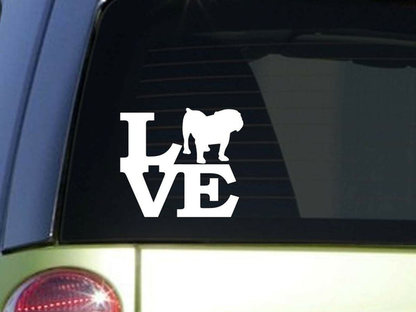 Bulldog Love 6" STICKER *F130* decal bulldogs english bulldog bulldogge olde