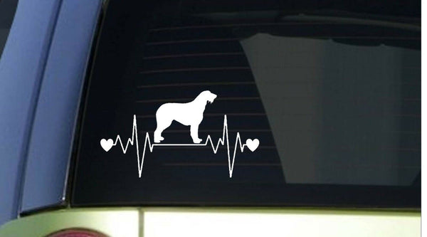 Wolfhound heartbeat lifeline *I268* 8" wide Sticker decal dog irish wolf hound
