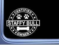 Certified Staffy Bull L270 Dog Sticker 6" decal