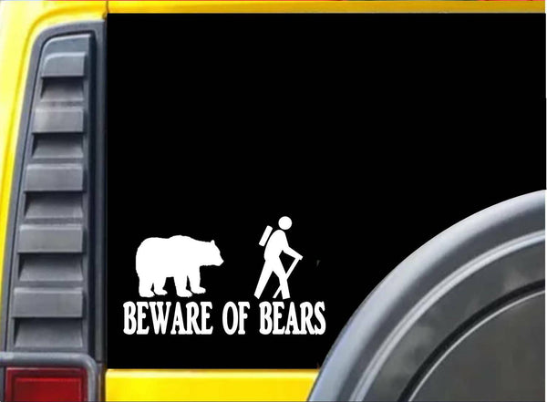 Beware of Bears Sticker k099 8 inch yellowstone hiking decal
