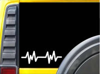 Heartbeat Line L028 8" vinyl sticker ekg lifeline decal