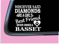 Basset Diamonds TP 495 Sticker 6" Decal rescue dog hound rabbit hunting