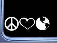 Peace Love Earth L983 8" Sticker earth decal day flat earth conservation