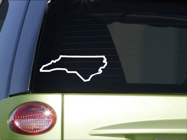 North Carolina State Outline *I098* 8" Sticker decal state flag