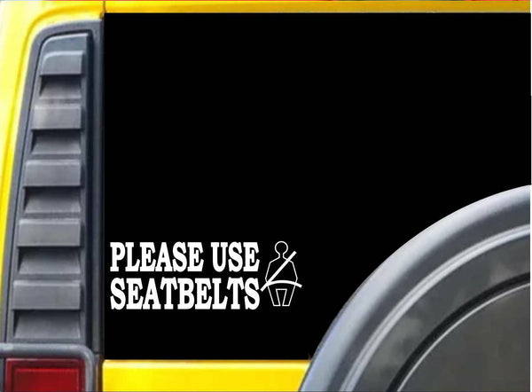 Seatbelts Please 8 inch K917 vinyl store taxi decal sticker