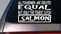 Salmon all people equal 6" sticker *E606* fishing rod reel line bait fly net