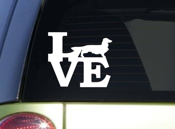 Longhaired Dachshund Love Sitcker *I854* 6x6 inch decal  ˜