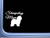 Old English Sheepdog Mom j831 6" wide Sticker decal dog