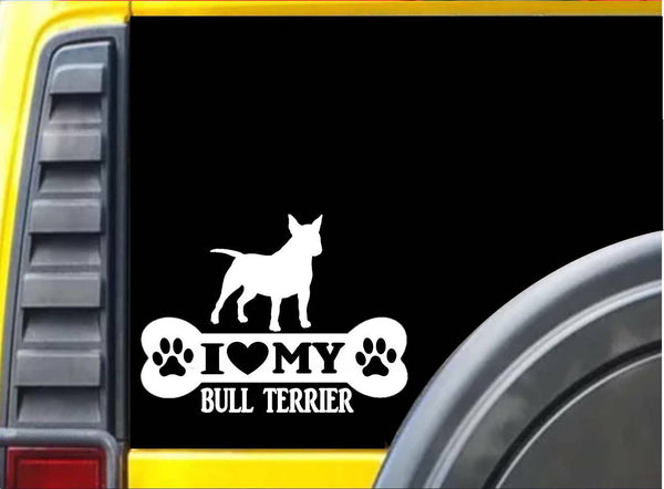 Bull Terrier Bone Sticker L100 8 inch spuds dog decal