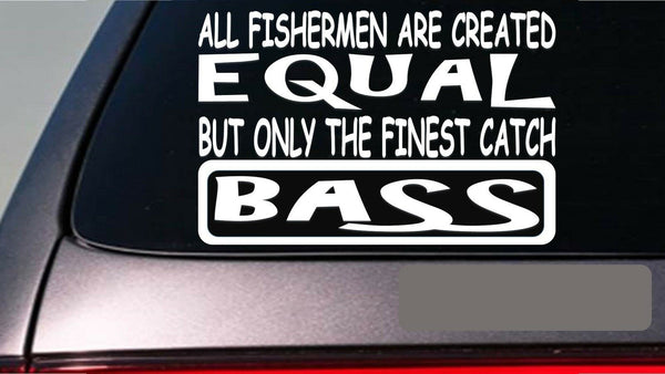 Bass all people equal 6" sticker *E603* fishing rod reel line bait casting net