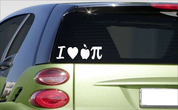 i love apple pi 8" sticker *E968* DECAL teacher physics algebra calculus math