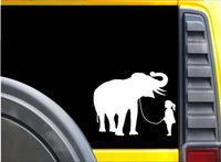 Girl Walking Elephant Matter Sticker k628 6 inch rescue decal