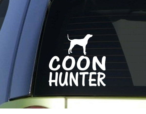 Coon hunter *H903* 6 inch Sticker decal coonhound live trap gps tracking collar