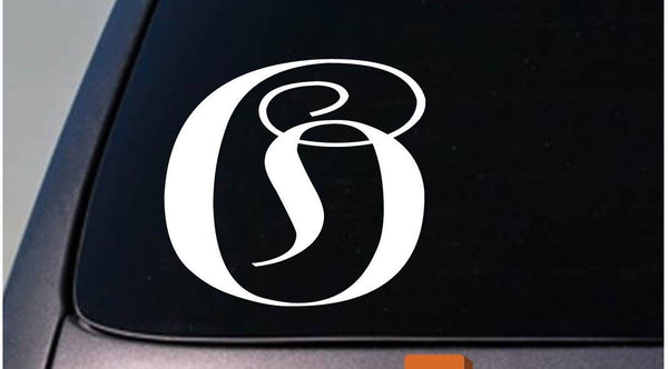 LETTER O 6" monogram sticker decal truck car window teach craft initials *D786*