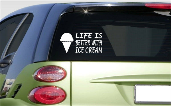 life is ICE CREAM 8" sticker *E961* DECAL cone milkshake shop dairy sundae root