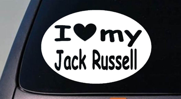 I LOVE MY JACK RUSSELL PARSON JACK RUSSELL JRT  TRUCK WINDOW 6" STICKER DECAL