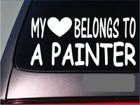 Painter My heart belongs Sticker *G543* 8" Vinyl brushes roller trim