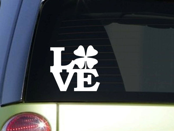 Shamrock Love 6" STICKER *F126* DECAL Irish ireland luck clover leaf