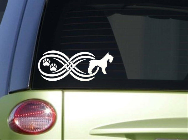 Tribal Schnauzer Infinity Sitcker *I811* 8.5 inch wide decal