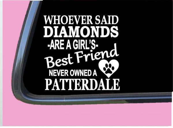 Patterdale Terrier Diamonds TP 503 Sticker 6" Decal rescue dog barn hunt