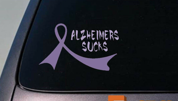 2X Alzheimers purple Ribbons 6" Sticker Decals Dementia cure love