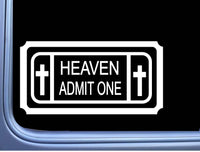 Ticket to Heaven Vinyl Decal M115 8 Inch Sticker Christian Cross Jesus Bible