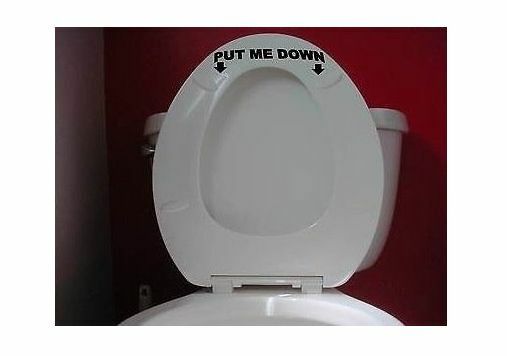 PUT ME DOWN TOILET SEAT 7" STICKER BATHROOM John POTTY FUNNY COLLEGE Lid Decal