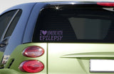 I love someone with Epilepsy *I421* 8" PURPLE Sticker decal epileptic seizure