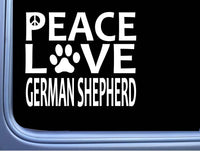 German Shepherd Peace Love L580 Dog Sticker 6" decal